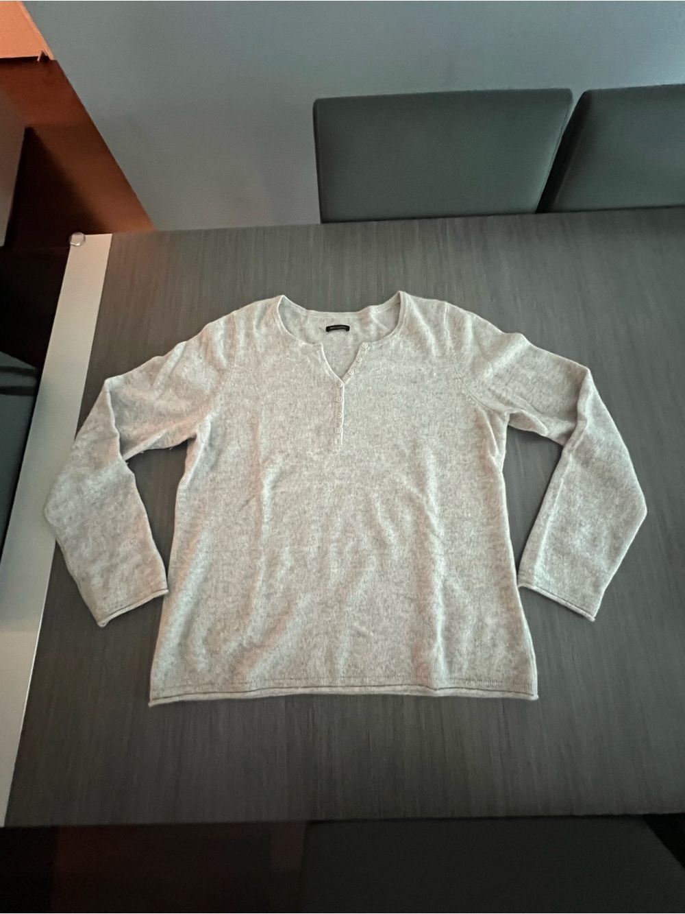 Light Gray Women's V-Neck Knit Sweater